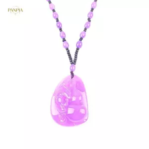 PNPIA- Retro Giả Hổ Phách Nelace Cho Nam Nữ Tím Đính Hạt Dài Mặt Dây Chuyền Áo Len Dây Xích Quà Tặng Ngày Của Mẹ