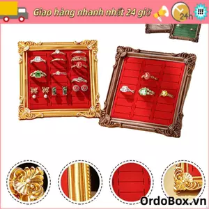 Khay trưng bày trang sức ORDOBOX, Khung ảnh Giá đỡ vòng vuông, Giá đỡ nhẫn bằng gỗ cổ điển Đạo cụ phông nền chụp ảnh