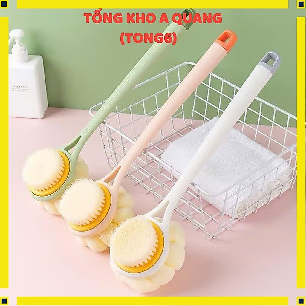 Bàn Chải Chà Lưng Lông Mịn Giúp Tẩy Tế Bào Chết,Bông Tắm Vải Lưới Mềm Giúp Massage Hiệu Quả - CÂY BÔNG TẮM CỌ LƯNG 2 MẶT
