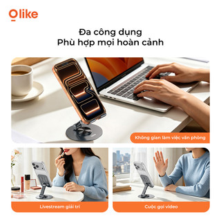 Olike HC9 Mini Giá Đỡ Điện Thoại Để Bàn Xoay 360 Độ Gấp Gọn Hợp Kim Nhôm Chống Trượt Kệ Đỡ iPhone iPad Livestream Học Tập