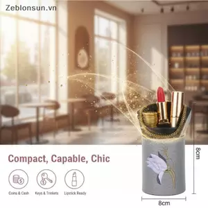# HB # Ví đựng tiền xu Mini thêu hoa sang trọng có móc khóa để dễ dàng truy cập Lipsti khi đang di chuyển.
