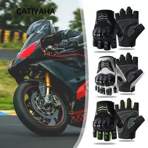 CATIYAHA 1 Đôi Găng Tay Đi Xe Đạp, Găng Tay Xe Máy Chống Rơi Chống Trơn Trượt, Găng Tay Lái Xe Có Thể Điều Chỉnh Thoáng Khí Nửa Ngón Cho Nam Nữ