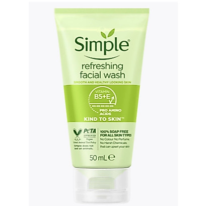 Sữa Rửa Mặt Simple lành tính và hiệu quả cho mọi loại da 50ml (mini)