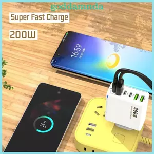 Bộ sạc nhanh GODD 200W Bộ chuyển đổi 6 cổng để sạc đồng thời nhiều thiết bị