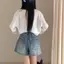 Quần short Denim Hàn Quốc dành cho bé gái Quần nóng mềm thời trang mùa hè