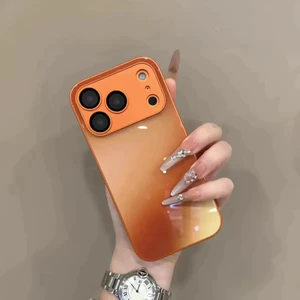 Ốp kính titan gradient cao cấp có bảo vệ ống kính và cạnh silicon cho iPhone 17 / 16 / 15 / 14 / 13 / 12 / 11 (Pro MAX / Plus)