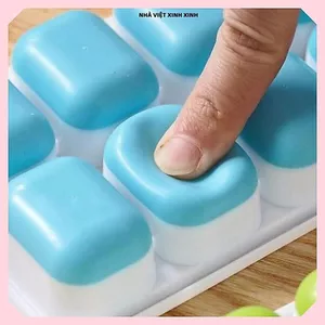 KHAY ĐÁ TỦ LẠNH 14 VIÊN SILICON, có nắp đậy an toàn tiện lợi, Khay Làm Đá