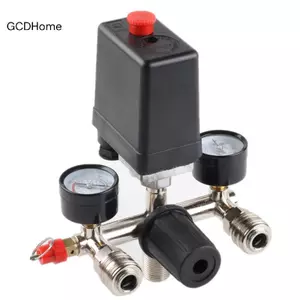 GCDHome 90-120PSI Airpressor Công tắc điều khiển áp suất Van điều chỉnh đa tạp Đồng hồ đo HOT