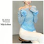 Milyfashion Xanh Chấm Bi Áo Thun Dài Tay Mỏng Chống Nắng Mùa Hè Phong Cách Mới Ngắn Hàng Đầu BÉ TEE Kỳ Nghỉ 0IY8