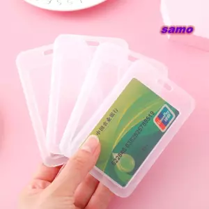 Giá đỡ huy hiệu thẻ ID SAMO, Giá đỡ thẻ trong suốt dọc trong suốt Mini, Phụ kiện di động ABS Hình chữ nhật Pass Vỏ thẻ làm việc