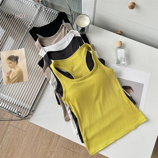 Áo Vest Racerback Không Tay Màu Trơn Cổ Chữ U, Phong Cách Y2K Gợi Cảm