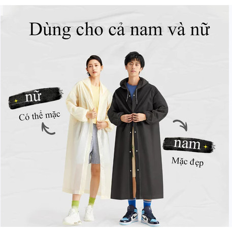 Áo Mưa EVA Phong Cách Đi Lại Nhiều Lần, Thiết Kế Thời Trang Unisex Mỏng Nhẹ