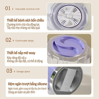 Máy Giặt Mini Không Dây 2 Chế Độ - Kháng Khuẩn, Khử Mùi, Bảo Vệ Sức Khỏe Gia Đình