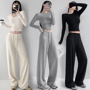 Quần mẹ bầu ống rộng không nâng bụng, size lớn, phù hợp mùa xuân thu