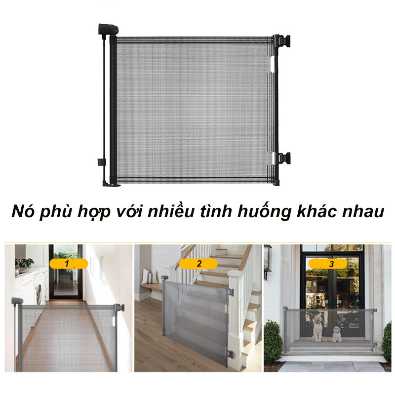 Cổng An Toàn Cầu Thang Cho Trẻ Em Có Thể Thu Vào Cho Hàng Rào Cửa Em Bé Cửa Trẻ Em，Không đục lỗ