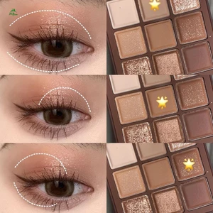 Bảng Phấn Mắt Màu Nâu Trung Tính Matte & Shimmer & Glitter Eyeshadow Thích Hợp Cho Tiệc Cưới Thường Ngày