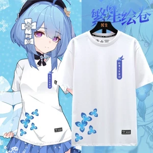 Honkai Impact 3 Trò Chơi Hàng Hóa Đầy Sao Ấn Tượng Áo Cho Nam Nữ Cotton Nguyên Chất Quần Áo Tay Ngắn