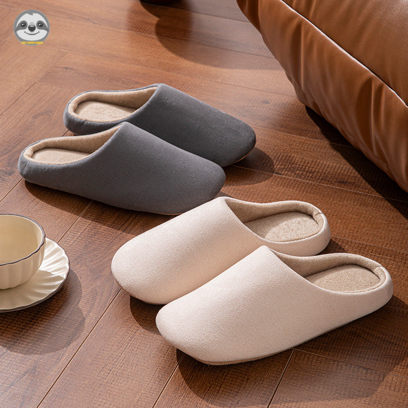 Phong cách Nhật Bản Muji Style / Dép cotton Baotou nam nữ / Dép cotton thoáng khí chống trượt / Dép ấm áp ngoài trời tại nhà