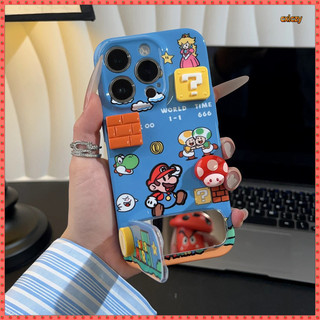 Anime Nhật Bản Mario Mario Mario Mario Mario Mario iPhone Vỏ Bảo Vệ Ba Chiều Khối Nấm Đứng Thích Hợp Cho iPhone16 15