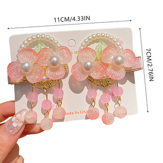 Kẹp Tóc Handmade Phong Cách Ngọt Ngào Cho Trẻ Em, Tua Rua Trang Trí, Phù Hợp Tóc Dày Và Xoăn