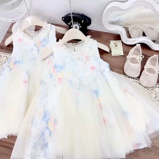 10-30kg Váy hoa xanh phối voan xoè QT
