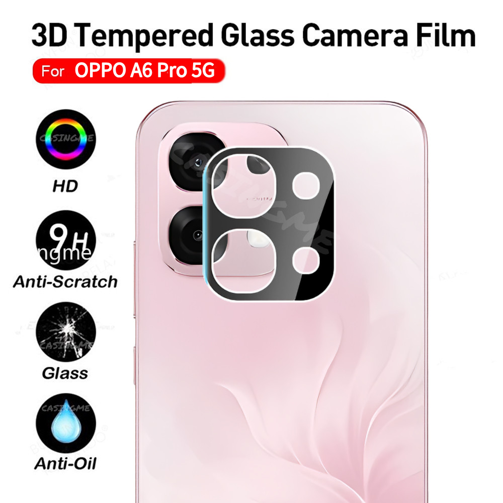 Ống kính máy ảnh 3D bảo vệ camera cho OPPO A6 Pro 5G/A6i 2025, kính cường lực Full Cover, bảo hiểm toàn diện