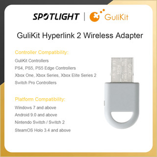 Bộ chuyển đổi không dây GuliKit Hyperlink 2 PC05 Dongle cho bộ điều khiển PS5 PS4, tay cầm chơi game Xbox One Gulikit cho Windows Android Switch 1 / 2