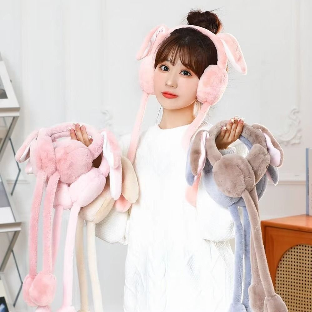 Tai thỏ SAIA, Bịt tai ấm áp mùa đông mềm mại sang trọng, Vỏ bảo vệ tai nhảy di chuyển vui nhộn dành cho nữ Cô gái