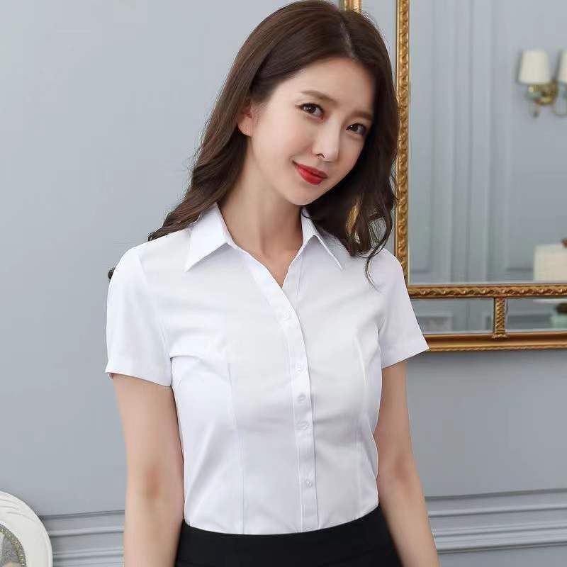 Áo sơ mi nữ tay ngắn màu rượu vang đỏ, bền đẹp, dành cho nữ văn phòng