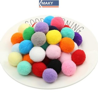 Onetimingcool 100 Cái / lốc Pompom Fluffy 10 Mm Coloful Sang Trọng Thủ Công Thủ Công DIY Trang Trí Băng Đô Tóc Chất Liệu Phụ Kiện VN