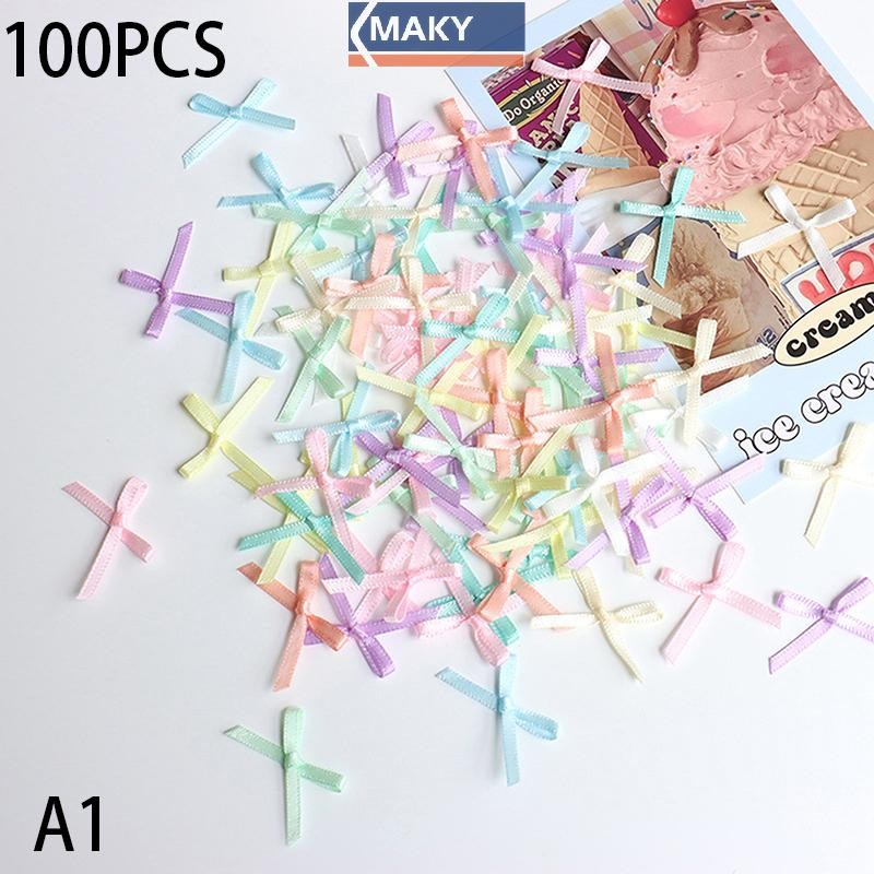 Onetimingcool 100 Chiếc 20 Mm-30 Mm Kích Thước Nhỏ Sa Ruy Băng Nơ Hoa Đồ Trang Trí Đồ Thủ Công Phụ Kiện Vật Dụng Trang Trí VN