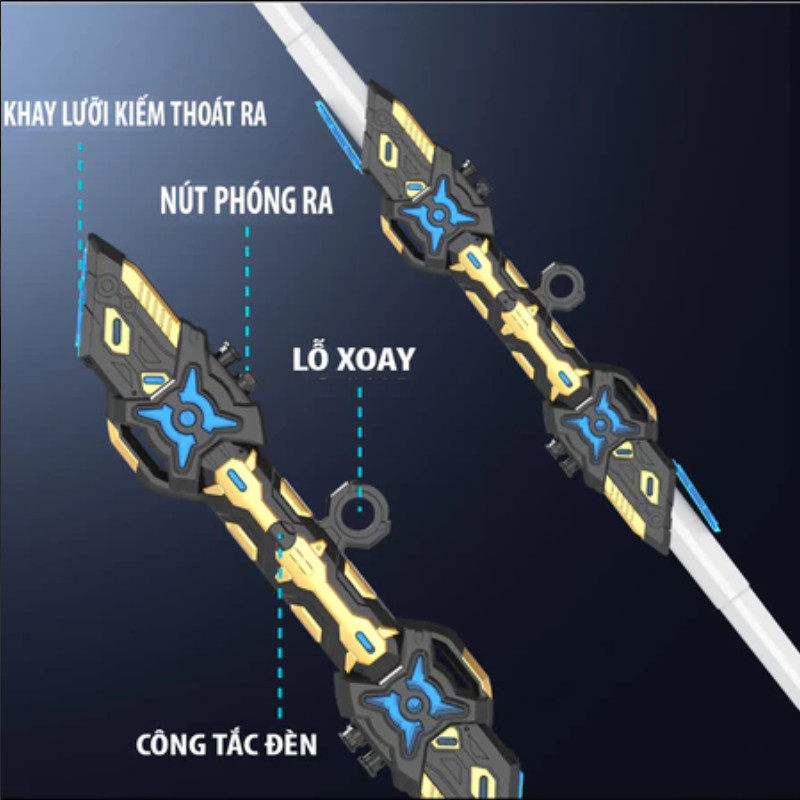 Kiếm Ánh Sáng Laser 2 Đầu Đổi Màu, Đèn LED 7 Màu Đổi Màu, Chất Liệu Nhựa Dẻo An Toàn, đồ Chơi Cho Bé Trai