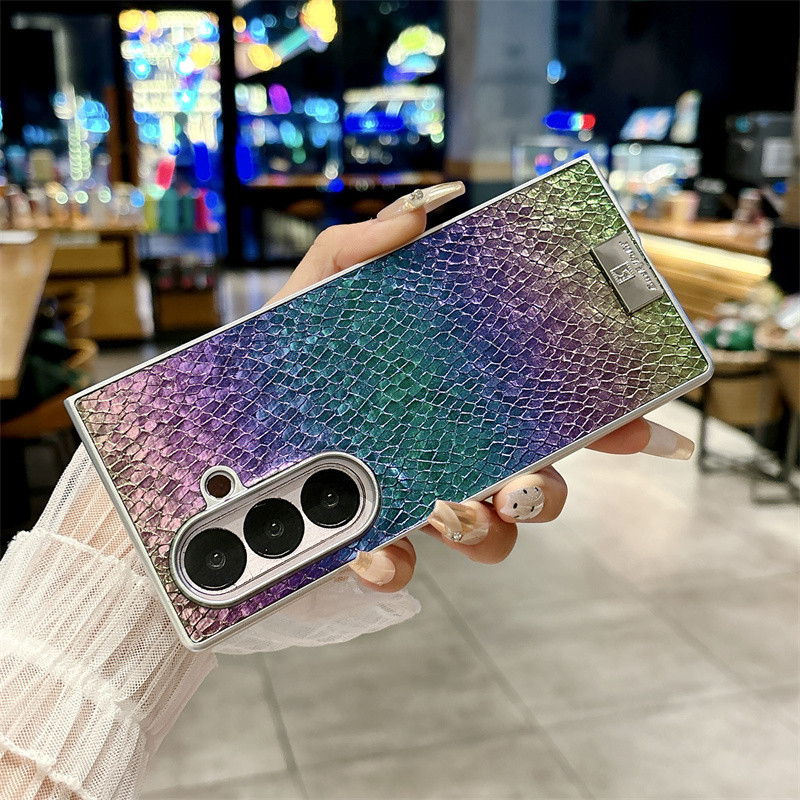 Ốp điện thoại họa tiết dệt Gradient cho Samsung Galaxy Z Fold 7 Fold 6 Fold 5 Fold 4 Z Fold 7 6 5 4 3 Ốp lưng bảo vệ