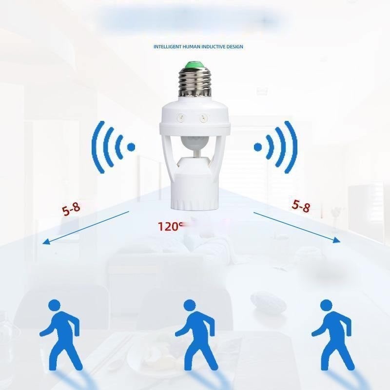 【COD】*Đui đèn xoáy cảm biến thông minh tiết kiệm điện, tự động bật/tắt theo chuyển động, thiết kế chống trượt