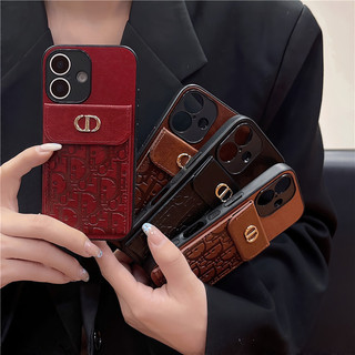CD Vintage Da Cao Cấp Đựng Thẻ Thời Trang Ốp lưng iphone 17 17Air 16promax 16 15 14 13 12 11 Pro Max XsMax XR X Xs 7 8 Plus Ốp lưng