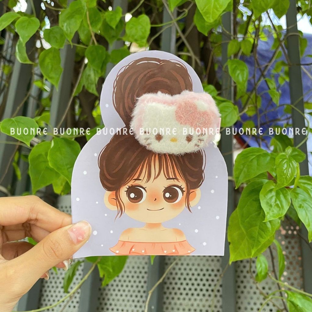 [QUÀTẶNG20/10]Thiệp quà tặng ngày Phụ Nữ Việt Nam-thiệp kèm kẹp tóc xinh xắn dễ thương cho khách hàng,học sinh,bạn bè