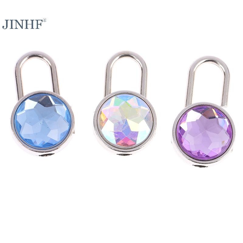 JINHF Bộ 1 ổ khóa mini tròn màu kim cương kèm chìa, dùng cho hành lý, hộp trang sức, vali, nhật ký HOT