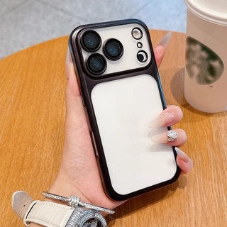 Phim Bảo Vệ Ống Kính Mạ Màu Cam Mờ Trong Suốt Acrylic Ốp Lưng Điện Thoại iPhone 17Promax 17Pro 17 14 15 16 Pro Max Chống Sốc Nam Nữ Vỏ Di Động