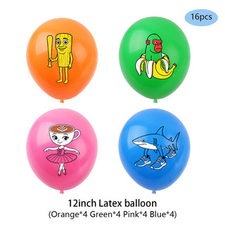 ST2 Tung Tung Saur Tralaero Tralala trẻ em trang trí tiệc sinh nhật biểu ngữ bánh topper bóng bay TS2