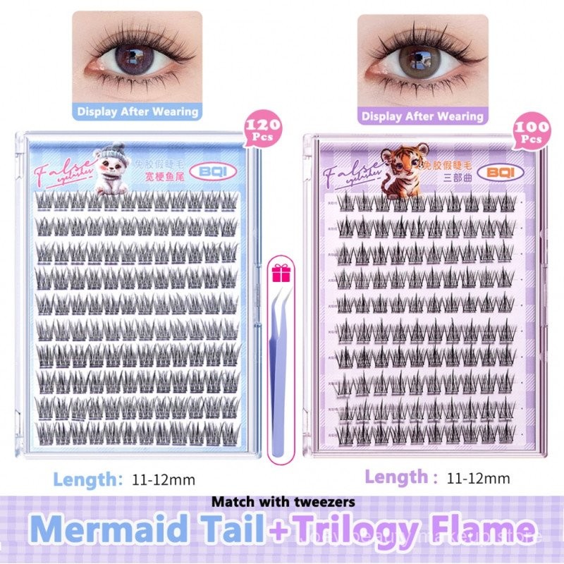 Lông Mi BQI Không Cần Keo Lông Mi Giả Siêu Dính 10-12mm Lông Mi Giả Không Keo 5RM5