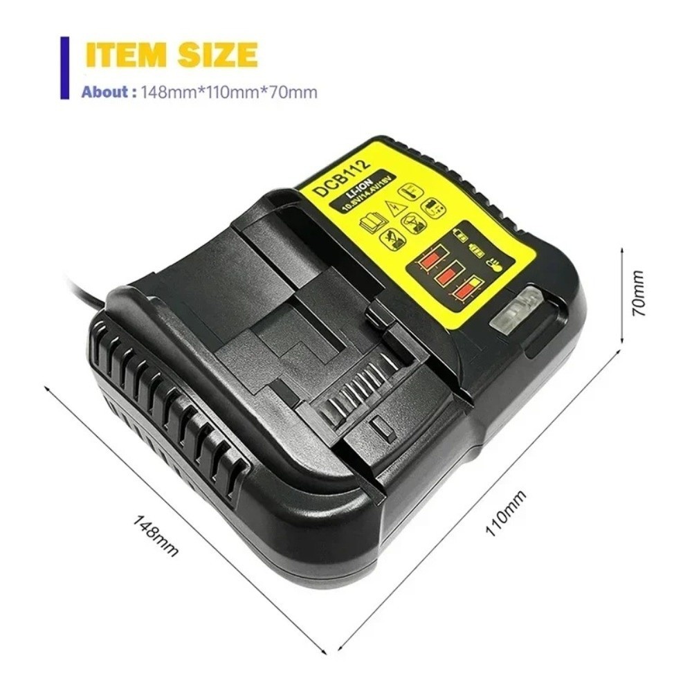 Bộ sạc pin Lithium FANIELLAPOWELL, Bộ chuyển đổi pin đế bằng nhựa, Bộ chuyển đổi công cụ nguồn DCB112 18V 20V cho pin DeWalt Đế sạc nhanh Repalce