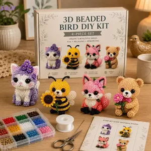SAIA Đính Hạt Động Vật DIY Bộ, Bộ Thủ Công Hạt Hình Động Vật Thân Thiện Với Người Mới Bắt Đầu, Quà Tặng DIY Hạt Nhựa Thủ Công Bộ Đồ Thủ Công Trẻ Em Thủ Công