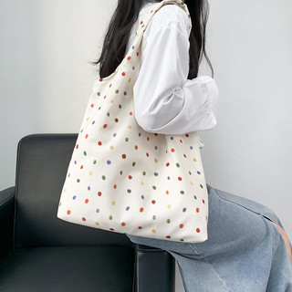 Phong cách Hàn Quốc cổ điển tranh sơn dầu nhỏ vải canvas vai tote túi vest dung tích lớn