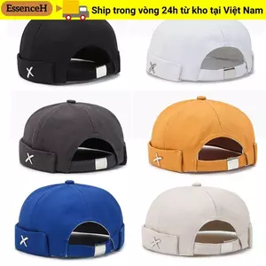 Mũ vòm cổ điển ESSENCEH, Mũ Docker không vành kiểu giặt bằng vải Cotton, Mũ không vành có thể điều chỉnh màu trơn cổ điển cho bé trai bé gái