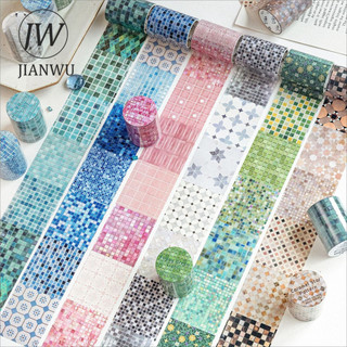JIANWU 50mm * 200cm Vintage Nhiều Màu Sắc Gạch Gird Phong Cảnh Chất Liệu Cắt Dán Thêu Sò Băng Washi Tạp Chí Sáng Tạo Văn Phòng Phẩm
