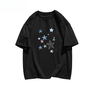 （Giao hàng 24h）Angela Áo phông nữ Xanh navy form rộng mùa hè hàn quốc style áo ngôi sao Angela local brand