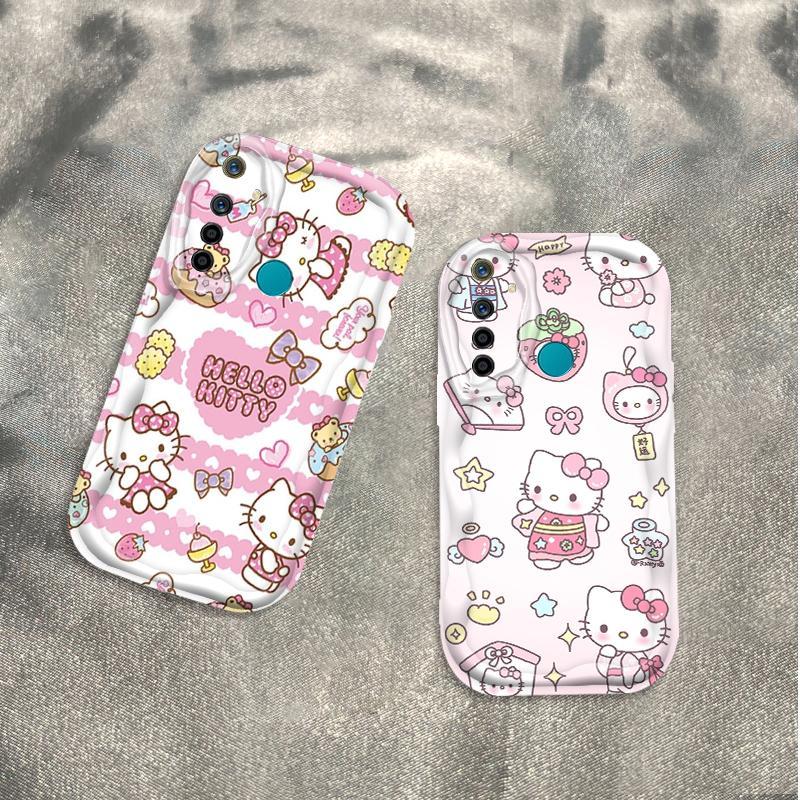 Vỏ Silicon Hoạt Hình Cho Realme 5 5i 5S 6i 3D Vỏ Điện Thoại Mềm TPU Kitty Girl Sinh Viên Chống Sốc Ốp Lưng