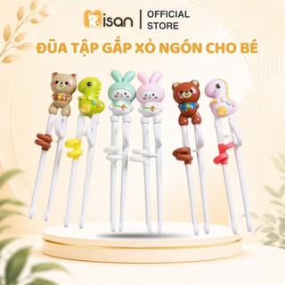 Đũa tập ăn cho bé MISAN chống trượt dễ cầm tập gắp, đũa ăn dặm cao cấp nhiều hình ngộ nghĩnh