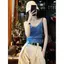 Áo yếm cổ chữ v Sweet Hot Girl Slim-fit Slimmer Look All-match