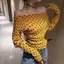 Áo thun dài tay chấm bi kiểu Pháp dành cho nữ Mùa hè Phong cách mới Slim-Fit